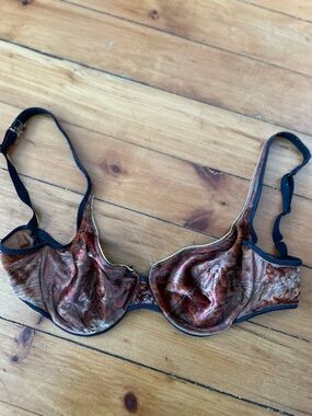 ☀️3/$25 Vintage velvet orange bra 34d